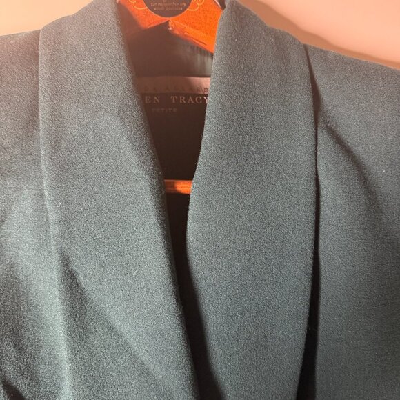 Linda Allard Ellen Tracy Green 100% Wool Suit Jacket Sz Petite 6, Skirt Sz 4 - Picture 3 of 14